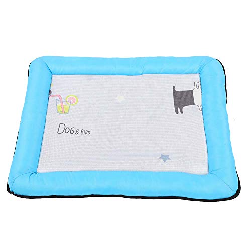 Qukaim Pet Mat Pet Soft Square Cooling Isomatte, XL Eisseide Druck Kissen für Hund und Katze, Bequeme rutschfeste Haustiermatte, 90 x 70 cm, Blau Qukaim Pet Mat Pet Soft Square Cooling Isomatte, XL Eisseide Druck Kissen für Hund und Katze, Bequeme rutschfeste Haustiermatte, 90 x 70 cm, Blau von Qukaim