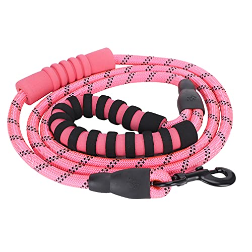 Qukaim Pet Pulling Rope Reflektierende Nylon Hundeleine, 177 cm, Leichtes Zugseil für Hundegeschirr, Verstellbarer Zuggurt, Haustierzubehör in Rosenrot von Qukaim