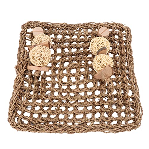 Qukaim Pet Seegras Matte, gewebte Zahnschleifmatte für Kaninchen und Meerschweinchen, Bissschutz Aktivitätsmatte, 40 x 30 cm, ideal für Käfig und Spielzeit von Qukaim