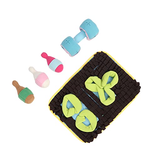 Qukaim Pet Slow Feeding Pad Pet Sniffing Mat 3 in 1 Dog Sniffing Feeding Mat with Squeaky Bowling Ball Hantel, Slow Feeding Pad for Dogs, Interactive Puzzle Toy Qukaim Pet Slow Feeding Pad Pet Sniffing Mat 3 in 1 Dog Sniffing Feeding Mat with Squeaky Bowling Ball Hantel, Slow Feeding Pad for Dogs, Interactive Puzzle Toy von Qukaim