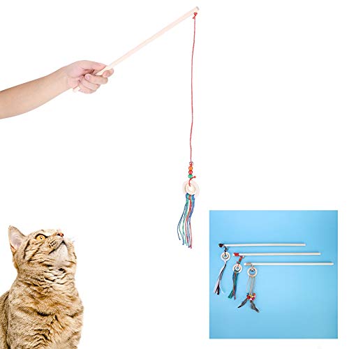 Qukaim Pet Supplies Katzenspielzeug, interaktives Trainingsspielzeug mit kleiner Glocke, Holzdesign für Katzen, Haustierbedarf, 3 Stück Qukaim Pet Supplies Katzenspielzeug, interaktives Trainingsspielzeug mit kleiner Glocke, Holzdesign für Katzen, Haustierbedarf, 3 Stück von Qukaim
