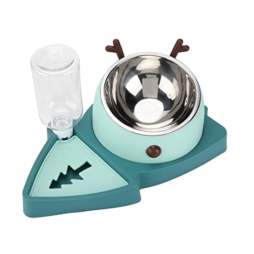 Qukaim Pet Supplies Pet Food Feeder and Automatic Water Dispenser Set, Detachable Stainless Steel Bowl for Small Medium Pets Cat Dog Bowls, Agate Green Qukaim Pet Supplies Pet Food Feeder and Automatic Water Dispenser Set, Detachable Stainless Steel Bowl for Small Medium Pets Cat Dog Bowls, Agate Green von Qukaim