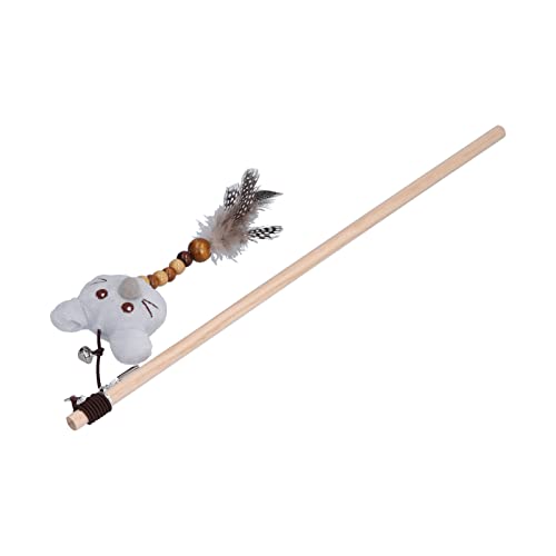 Qukaim Pet Toys Holzstab, lustiger Katzenstock mit grauer Plüschmaus, interaktives Federspielzeug mit Glocken für Katzen, Katzenspielzeug, 76,2 cm lang, perfekt zum Spielen Qukaim Pet Toys Holzstab, lustiger Katzenstock mit grauer Plüschmaus, interaktives Federspielzeug mit Glocken für Katzen, Katzenspielzeug, 76,2 cm lang, perfekt zum Spielen von Qukaim