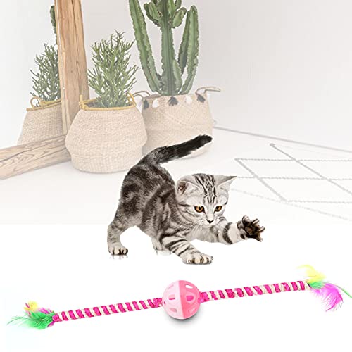 Qukaim Pet Wand Pet Feather Teaser Stick Katze Zauberstab mit Glockenball, interaktives Spielzeug für Katzen und Kätzchen, Rot Qukaim Pet Wand Pet Feather Teaser Stick Katze Zauberstab mit Glockenball, interaktives Spielzeug für Katzen und Kätzchen, Rot von Qukaim