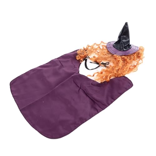 Qukaim Pet Wizard Hat Cloak Set Halloween Pet Witch Outfit Set, Soft Polyester Wizard Hat and Cloak for Dogs and Cats, Halloween Costumes for Pets Suitable for All Breeds von Qukaim