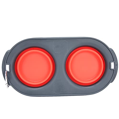 Qukaim Pets Double Elevated Bowl Pet Folding Double Bowl, Portable Water and Food Feeding Bowl for Dogs and Cats, Elevated Design, Red Qukaim Pets Double Elevated Bowl Pet Folding Double Bowl, Portable Water and Food Feeding Bowl for Dogs and Cats, Elevated Design, Red von Qukaim