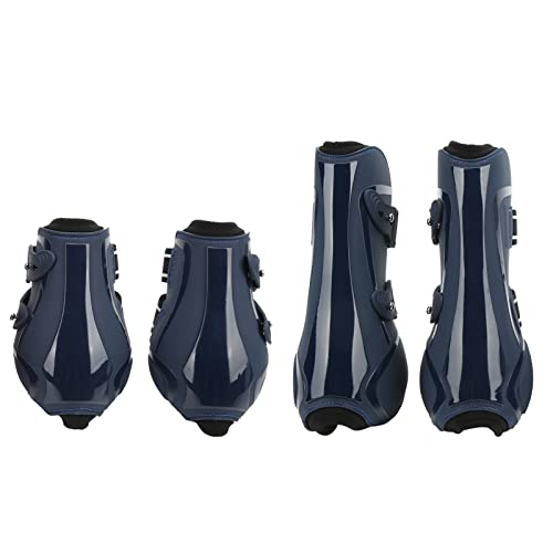 Qukaim Pferdebeinschutzstiefel, PU-Neopren, verdickt, stoßdämpfend, Beinschutz zum Reiten, Marineblau, Set M, Pferdegamaschen, Beinschutzstiefel, 4 Stück Qukaim Pferdebeinschutzstiefel, PU-Neopren, verdickt, stoßdämpfend, Beinschutz zum Reiten, Marineblau, Set M, Pferdegamaschen, Beinschutzstiefel, 4 Stück von Qukaim