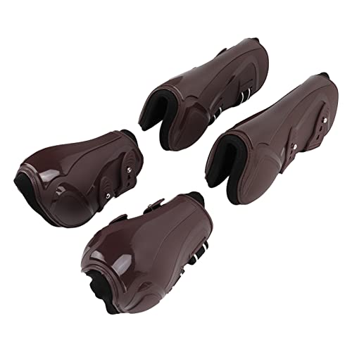 Qukaim Pferdebeinstiefel PU Elastisch Atmungsaktiv Verdickte Vordere Hinterbeinschoner 4er Set Größe M Blau und Braun Verstellbare Reitausrüstung für den täglichen Gebrauch Qukaim Pferdebeinstiefel PU Elastisch Atmungsaktiv Verdickte Vordere Hinterbeinschoner 4er Set Größe M Blau und Braun Verstellbare Reitausrüstung für den täglichen Gebrauch von Qukaim