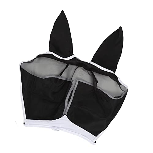Qukaim Pferdegesichtsabdeckung, abnehmbarer UV-Schutz, atmungsaktives Polyester, Fliegenmaske mit Klettverschluss für Gesicht und Ohren, Schwarz, Größe S Qukaim Pferdegesichtsabdeckung, abnehmbarer UV-Schutz, atmungsaktives Polyester, Fliegenmaske mit Klettverschluss für Gesicht und Ohren, Schwarz, Größe S von Qukaim