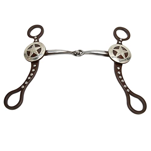 Qukaim Pferdemundgebiss handgeschnitzt Antik Bronze Proof Edelstahl Trense Gebiss für Pferderennen Westerngebrauch verstellbar 12,7 cm von Qukaim