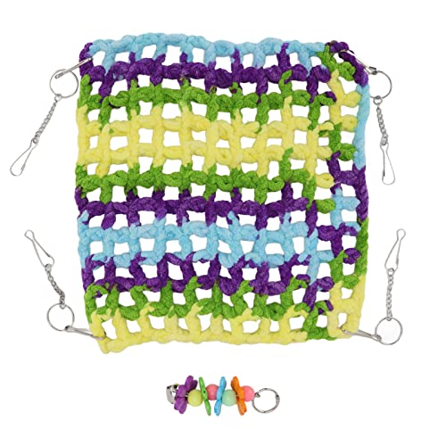 Qukaim Pink Rabbit Doppellagige Zwischenschicht Warme Hängematte, 25 x 25 cm, Haustier Hängende Bett Haus Schlafsack für Eichhörnchen, Streifenhörnchen, Papageien, kleine Haustiere von Qukaim