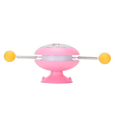 Qukaim Plattenspieler Katzenspielzeug Katzenfederspielzeug Set, Interaktives Katzen-Drehteller Teasing Toys, Windmühle Frühling Katzenspielzeug mit Bällen, Glocken und Mäusen, ABS-Material, Blau und von Qukaim