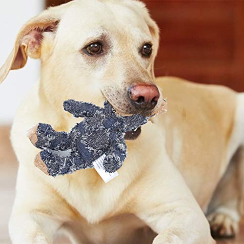 Qukaim Plüsch Hundespielzeug Plüsch Hundespielzeug, Cartoon Bär Form Kauspielzeug mit Sound, Zahnreinigung Interaktives Trainingsspielzeug für Hunde, Blau Qukaim Plüsch Hundespielzeug Plüsch Hundespielzeug, Cartoon Bär Form Kauspielzeug mit Sound, Zahnreinigung Interaktives Trainingsspielzeug für Hunde, Blau von Qukaim