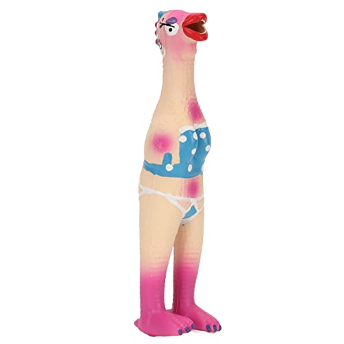 Qukaim Quietschendes Hundespielzeug aus Latex, quietschendes Huhn-Hundespielzeug, interaktives Latex-Hundespielzeug, bissfestes Zähneknirschen, lustiges Quietschgeräusch, handbemaltes Design, sicher von Qukaim
