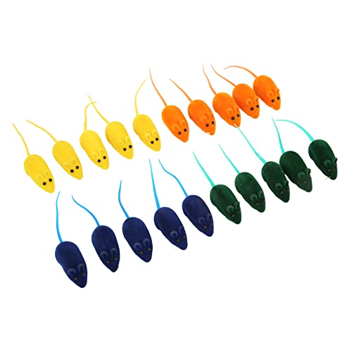 Qukaim Quietschendes Maus-Spielzeug, 20 Stück, interaktives Katzenspielzeug in 4 Farben, sicheres Quietschspielzeug für Haustierkatzen, ideal zum Spielen und Stressabbau Qukaim Quietschendes Maus-Spielzeug, 20 Stück, interaktives Katzenspielzeug in 4 Farben, sicheres Quietschspielzeug für Haustierkatzen, ideal zum Spielen und Stressabbau von Qukaim