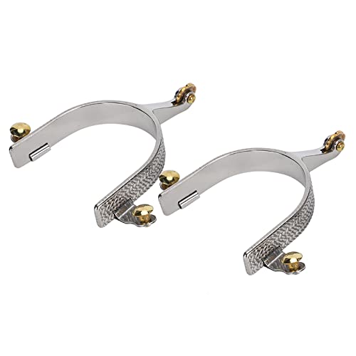 Qukaim Reitsporen aus Edelstahl, Westernseilsporen mit Messinggetriebe für Herren, Pferdesporen zum Reiten, Design, ideal für den Reitsport Qukaim Reitsporen aus Edelstahl, Westernseilsporen mit Messinggetriebe für Herren, Pferdesporen zum Reiten, Design, ideal für den Reitsport von Qukaim