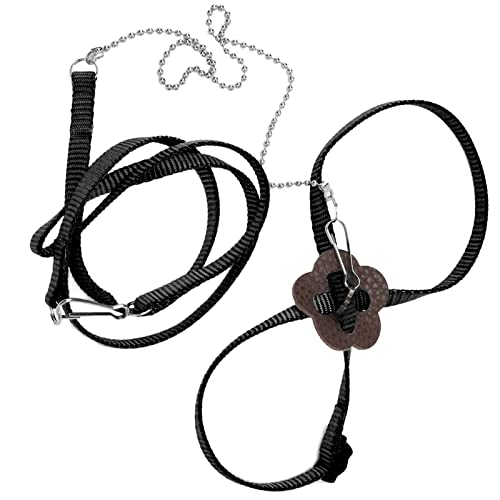 Qukaim Reptile Supplies Lizard Harn Verstellbare Wanderleine, Traktionsseil für Reptilien, Outdoor-Tragen, Schwarz, Kontrollleine für Klettertiere, Reptilienbedarf von Qukaim