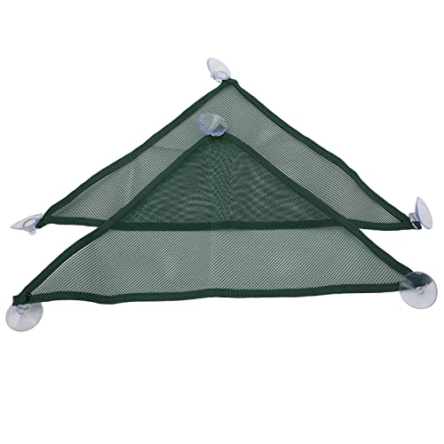 Qukaim Reptiliennetz Hängematte 2pcs Reptilien Hängematte Dreieckige Mesh Hängematte mit Saugnäpfen für Bartagamen, Leguane, Anolen, Geckos, Schlangen, Grün, L von Qukaim