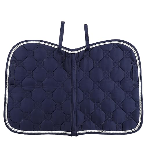 Qukaim Sattelunterlage aus Baumwolle, atmungsaktives Doppelseil-Design mit PP-Gurtband, Schweißabsorptionsmatte, Marineblau, Pferdeausrüstung von Qukaim