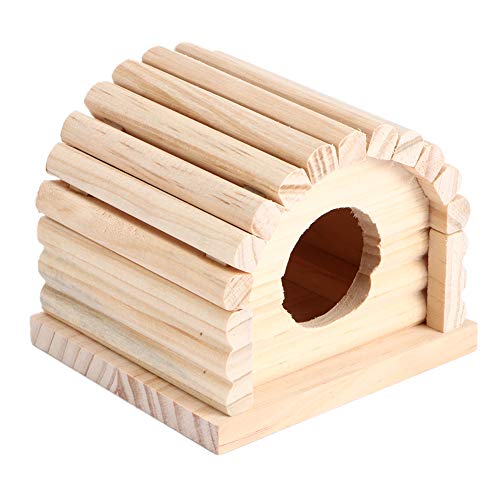 Qukaim Schlafsack für kleine Haustiere, Kaninchenohren, Hängesack für Meerschweinchen und Hamster, gemütliche Schlaf-Hängematte, 30 x 25 cm, inklusive Holzvilla Versteck Spielzeug von Qukaim