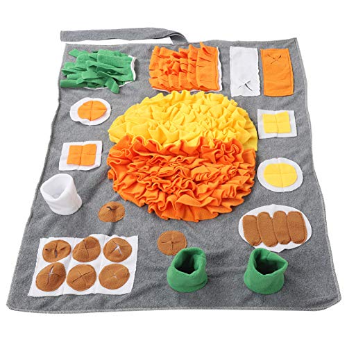 Qukaim Schnüffeltrainingspad Hund Schnüffeltraining Pad, Weiche rutschfeste Haustier Futtermatte, Stressabbau Puzzle Spielzeug für Hunde, Ideal für Nasentraining und langsames Essen, 60 x 40 cm Qukaim Schnüffeltrainingspad Hund Schnüffeltraining Pad, Weiche rutschfeste Haustier Futtermatte, Stressabbau Puzzle Spielzeug für Hunde, Ideal für Nasentraining und langsames Essen, 60 x 40 cm von Qukaim