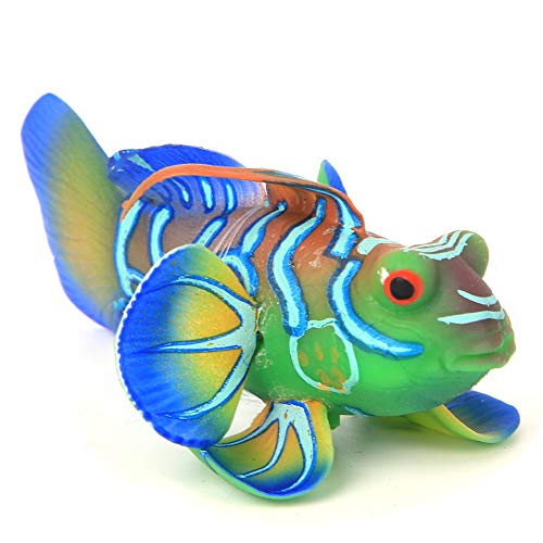 Qukaim Simulation Frogfish Luminous Simulation Frogfish, Aquarium Fish Tank Decoration, Safe Silicone Material, Green and Blue, Realistic Landscape Ornament von Qukaim