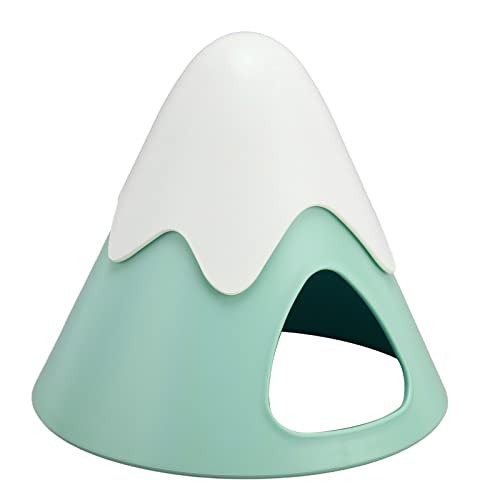 Qukaim Snow Mountain Shape Hamsterhaus, Landschaftsbau Meerschweinchen Versteck für Hamster Chinchilla Kleintiere, Grün, kleines Haustierbett, 25,4 x 20,3 x 17,8 cm von Qukaim