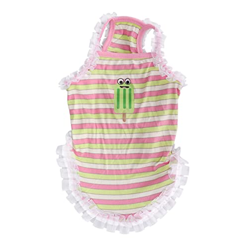 Qukaim Sommer Haustier Kleidung Hund Strapsrock Atmungsaktive Hund Spitze Kleidung Sommer Haustier Kleidung für Welpen Katzen Weihnachten Hochzeit Urlaub Outfit Größe L von Qukaim