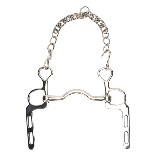 Qukaim Stainl Steel Horse Mouth Bit, Proof Trense mit Rolle, einfach zu kontrollieren, inklusive Haken und Kette für Pferdehof von Qukaim