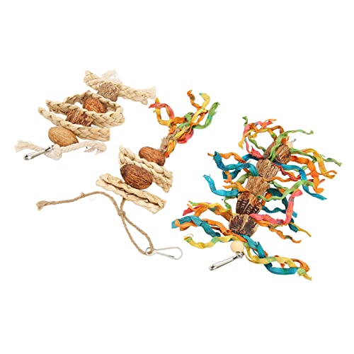 Qukaim Vogel-Maiskolben-Spielzeug, buntes Schnabelschleif-Kauspielzeug mit Haken für Papageien, Nymphensittiche, Wellensittiche, Aras, bissfestes Hanfseil und Maisschalen, 3 Stück Qukaim Vogel-Maiskolben-Spielzeug, buntes Schnabelschleif-Kauspielzeug mit Haken für Papageien, Nymphensittiche, Wellensittiche, Aras, bissfestes Hanfseil und Maisschalen, 3 Stück von Qukaim