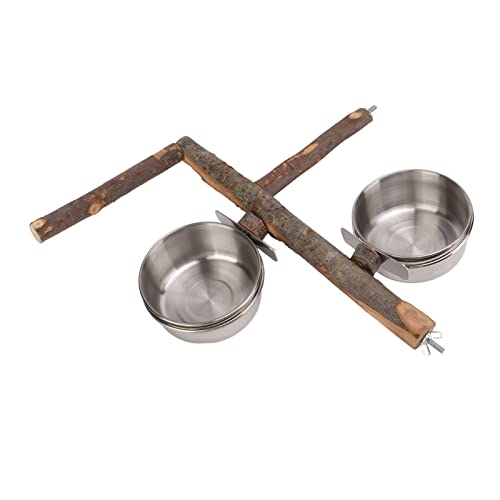 Qukaim Vogelkäfig Ständer Sitzstange Futterschale Papagei Holz Ständer mit Edelstahl Futternapf Futternapf Kombination Vogelkäfig Ständer Sitzstange Futterstation Set Ideal für Papageien und andere Qukaim Vogelkäfig Ständer Sitzstange Futterschale Papagei Holz Ständer mit Edelstahl Futternapf Futternapf Kombination Vogelkäfig Ständer Sitzstange Futterstation Set Ideal für Papageien und andere von Qukaim