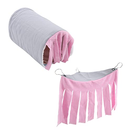 Qukaim Vogelkauschaukel Spielzeug Holz Papageien Sitzstange mit Rattanball und Glocken ideal für Nymphensittiche Lovebird 30cm lang Vogelkäfig Akkory Schaukelaktivitätsspielzeug von Qukaim