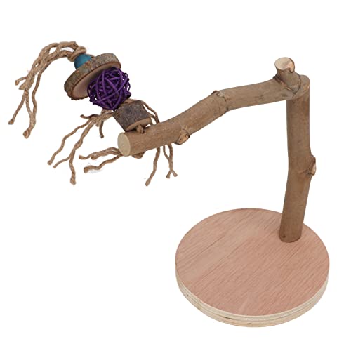 Qukaim Vogelständer aus Holz, Sitzstange für Papageien, abnehmbarer Holzständer mit Basis, ideal für Papageien und kleine Vögel, Vogelkäfig-Akkories von Qukaim