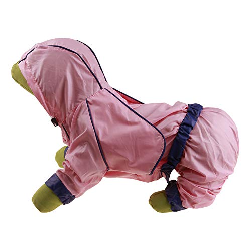 Qukaim Wasserdichter Regenmantel mit Kapuze, Haustier-Regenmantel, wasserdichte Kapuzenjacke für Hunde und Katzen, Rosa, 1,4 m Design, leicht, geeignet für nasses Wetter Qukaim Wasserdichter Regenmantel mit Kapuze, Haustier-Regenmantel, wasserdichte Kapuzenjacke für Hunde und Katzen, Rosa, 1,4 m Design, leicht, geeignet für nasses Wetter von Qukaim