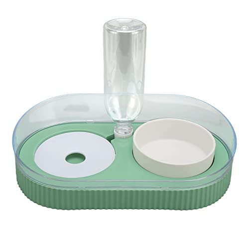 Qukaim Welpenfutter Wassernapf Set Katze Wasser Futternapf Set, Erhöhte Automatische Bewässerungsflasche mit Keramikschalen für kleine Hunde und Katzen, Grün Qukaim Welpenfutter Wassernapf Set Katze Wasser Futternapf Set, Erhöhte Automatische Bewässerungsflasche mit Keramikschalen für kleine Hunde und Katzen, Grün von Qukaim