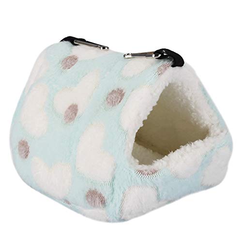 Qukaim Winter-Haustierhaus, warm, weich, Käfigbett für Hängematte, Eichhörnchen, Kaninchen, Blau, 22 x 21 cm, gemütliches Winter-Haustierbett, für den Innenbereich Qukaim Winter-Haustierhaus, warm, weich, Käfigbett für Hängematte, Eichhörnchen, Kaninchen, Blau, 22 x 21 cm, gemütliches Winter-Haustierbett, für den Innenbereich von Qukaim