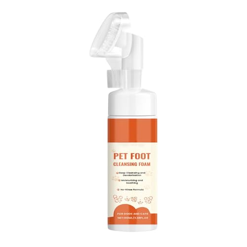 Qukoielly Hundepfoten Reiniger - Katzenpfoten Reiniger,100 ML Mit Weicher Bürste Reinigungsshampoo Zur Hautpflege Und Fellwechsel Pflege Für Mittelgroße Und Große Hunde Welpen,Für Mittelgroße von Qukoielly