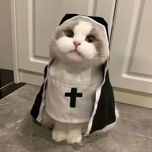 Qukoielly Nonnenkostüm für Hunde, Nonnenkostüm für Hunde | Cosplay Halloween Hundekostüm | Sister Habit Haustierstoff, niedliches Haustierkostüm für kleine Katzen Qukoielly Nonnenkostüm für Hunde, Nonnenkostüm für Hunde | Cosplay Halloween Hundekostüm | Sister Habit Haustierstoff, niedliches Haustierkostüm für kleine Katzen von Qukoielly