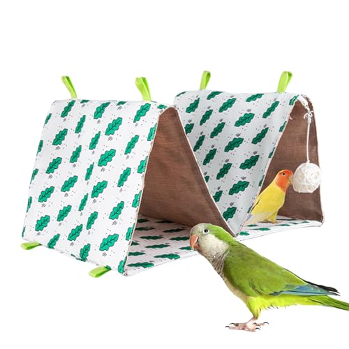 Qukoielly Vogelhängematte – Doppelnest, Kuschelhütte, dreieckig, atmungsaktiv, Sittichruhe, Bett für Brut, Schlaf, Bereicherung, Spielfenster, Outdoor Qukoielly Vogelhängematte – Doppelnest, Kuschelhütte, dreieckig, atmungsaktiv, Sittichruhe, Bett für Brut, Schlaf, Bereicherung, Spielfenster, Outdoor von Qukoielly