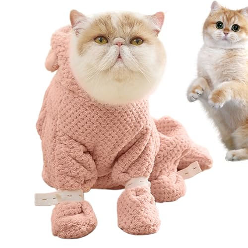 Qumiuu Hundegewand, Hundegewänder für After Bath - Korallenfleece Full Wrap Dog Handtuch mit Fußgurt Reißverschluss Design | Haustierkostüme, Katze Kleidung für junge Menschen, ältere Menschen, Kinder von Qumiuu
