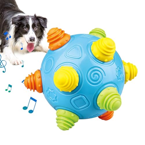 Qumiuu Interaktiver Hundespielzeugball, Hundeball mit blinkendem Licht | Sicherer LED-Blitz-Hundespielzeugball,Haustier-Hüpfbälle, interaktives Springspielzeug für Hunde, die im Innen von Qumiuu