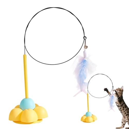 Qumiuu Interaktives Feder-Katzenstab-Spielzeug,Interaktives Katzen-Federspielzeug - Federnder Katzenstab mit Super-Saugnapf - Haustiere Indoor-Tanzspielspielzeug für gelangweilte Indoor-Kätzchen Qumiuu Interaktives Feder-Katzenstab-Spielzeug,Interaktives Katzen-Federspielzeug - Federnder Katzenstab mit Super-Saugnapf - Haustiere Indoor-Tanzspielspielzeug für gelangweilte Indoor-Kätzchen von Qumiuu