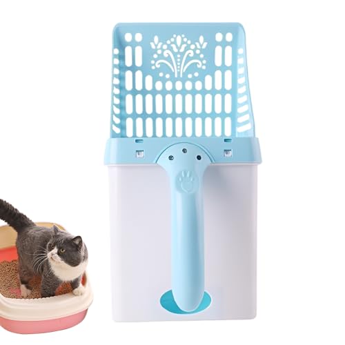 Qumiuu Katzentoilettenschaufel,Katzenschaufel für Katzentoilette | Mit Haken ausgestattet, großes Munddesign, rutschfeste Streuschaufel - Effiziente Reinigungswerkzeuge, bequemer Griff, von Qumiuu