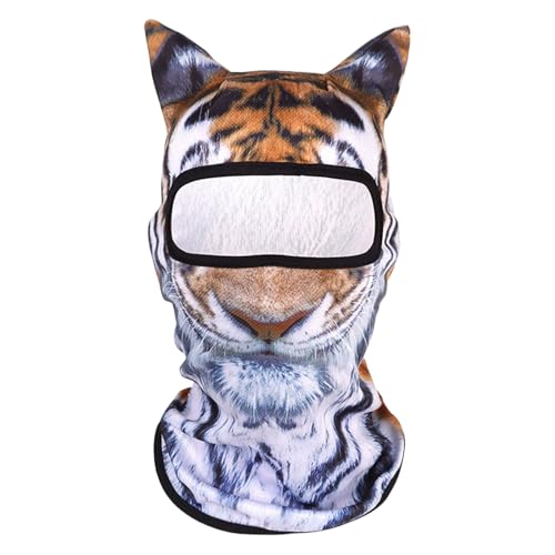 Qumiuu Scheines Gesicht Maskeraden, Katzengesichtsabdeckung | Leichte atmungsaktive 3D -Gesichtsbedeckung mit Ohren - Katze Sonnenschutztuch Winddicht für Ski -Outdoor -Aktivitäten von Qumiuu