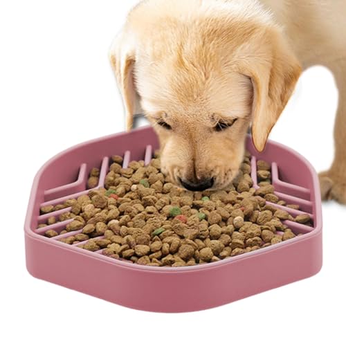 Qumiuu Slow Feeder Hundenapf, Silikon Slow Food Hundenapf | Puzzle Silikon-Futternäpfe für Hunde, Saugnäpfe, sicher - Anti-Erstickungs-Futternapf für Hunde und Welpen, Hunde-Puzzlenapf für mittelgroße von Qumiuu