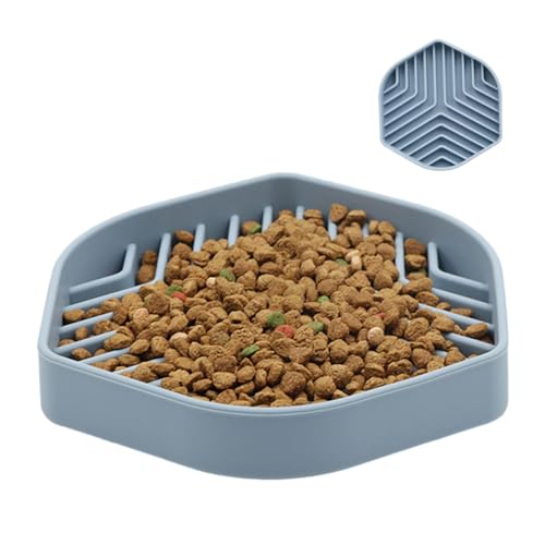 Qumiuu Slow Feeder Hundenapf, Silikon Slow Food Hundenapf - Puzzle Silikon-Futternäpfe für Hunde mit Saugnäpfen,Anti-Erstickungs-Futternapf für Hunde und Welpen, Hunde-Puzzlenapf für mittelgroße bis von Qumiuu