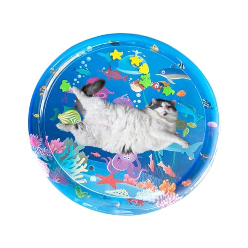 Qumiuu Wasserpad für Katzen, Spielmatte mit Wassersensor,Sensing aufblasbare Outdoor-Spielmatte für Haustiere - Krabbeltrainings-Klappmatte mit Kühleffekt für Gras, Boden, Fliesen und alle Oberflächen Qumiuu Wasserpad für Katzen, Spielmatte mit Wassersensor,Sensing aufblasbare Outdoor-Spielmatte für Haustiere - Krabbeltrainings-Klappmatte mit Kühleffekt für Gras, Boden, Fliesen und alle Oberflächen von Qumiuu