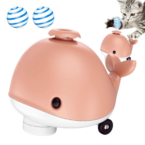 Qumiuu Whale Floating Ball, elektrische Wal -Floating -Kugelspielzeug - Whale geformtes Ballblasspielzeug | Haustierbedarf, Kühllüfter, flexible und Musikfunktion, Blowing -Spiele für Kinder Haustiere von Qumiuu