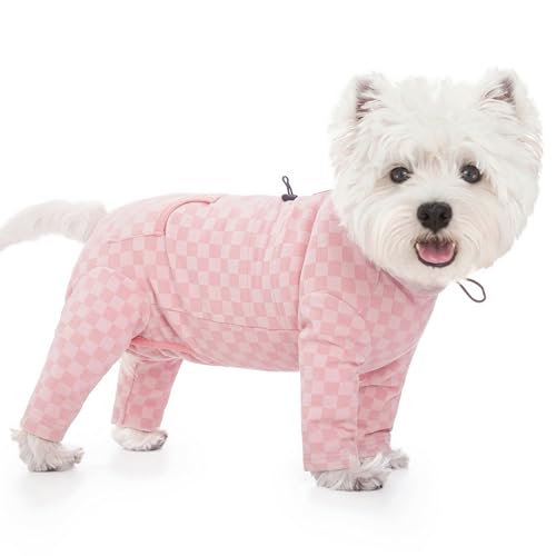 Fleece-Einteiler für den kalten Winter, dehnbarer Hunde-Winter-Body, verstellbar, Welpen, Pyjama, Haustierkleidung, Rosa, Größe XXL Fleece-Einteiler für den kalten Winter, dehnbarer Hunde-Winter-Body, verstellbar, Welpen, Pyjama, Haustierkleidung, Rosa, Größe XXL von Qunaawa