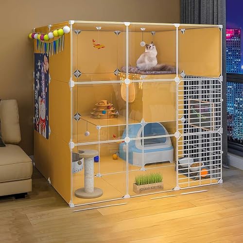 HXRW Katzengehege, Katzenkäfige für den Innenbereich, großer Katzenkäfig, Katzenlaufstall, Katzengehege für Balkon, abnehmbarer Metalldraht für Frettchen, Kätzchen, Kaninchen, Kleintiere (Farbe: A) HXRW Katzengehege, Katzenkäfige für den Innenbereich, großer Katzenkäfig, Katzenlaufstall, Katzengehege für Balkon, abnehmbarer Metalldraht für Frettchen, Kätzchen, Kaninchen, Kleintiere (Farbe: A) von Qunine